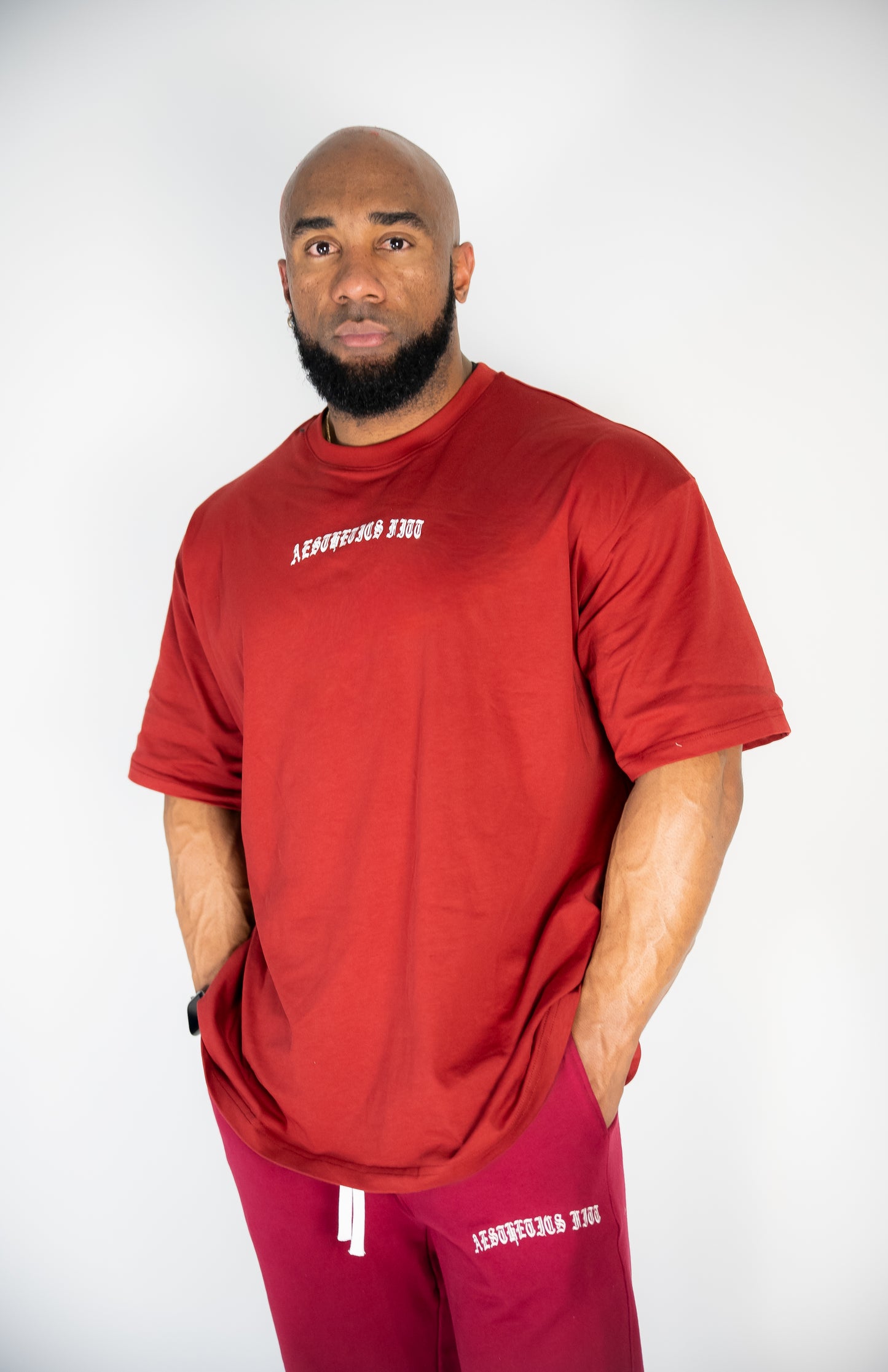 FORGED IN IRON OVERSIZED TEE - SCARLET