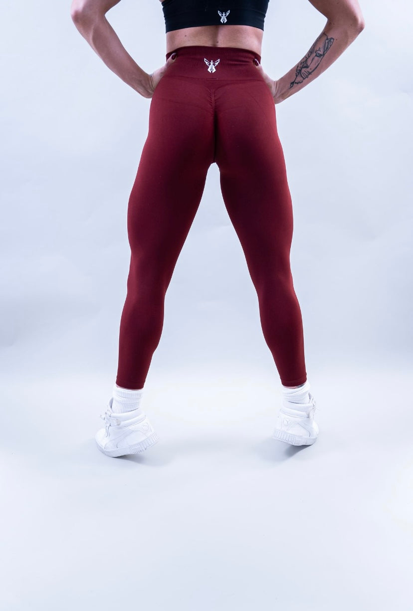 EXPAND SEAMLESS LEGGINGS - BURGUNDY