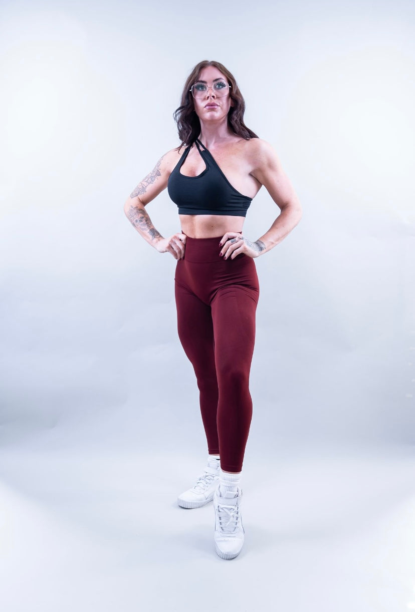 EXPAND SEAMLESS LEGGINGS - BURGUNDY