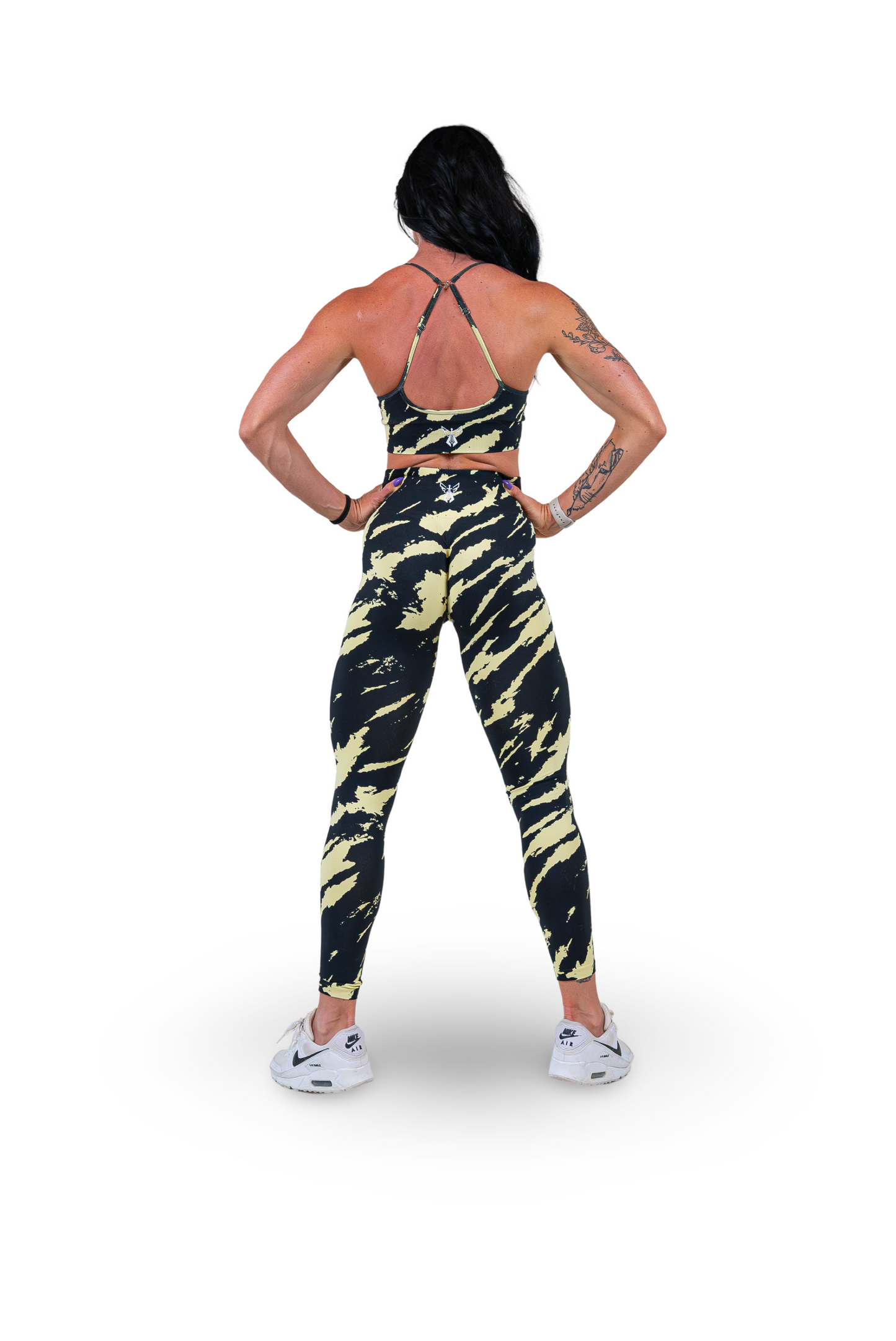 SAFARI SEAMLESS LEGGINGS - BLACK/CANARY YELLOW