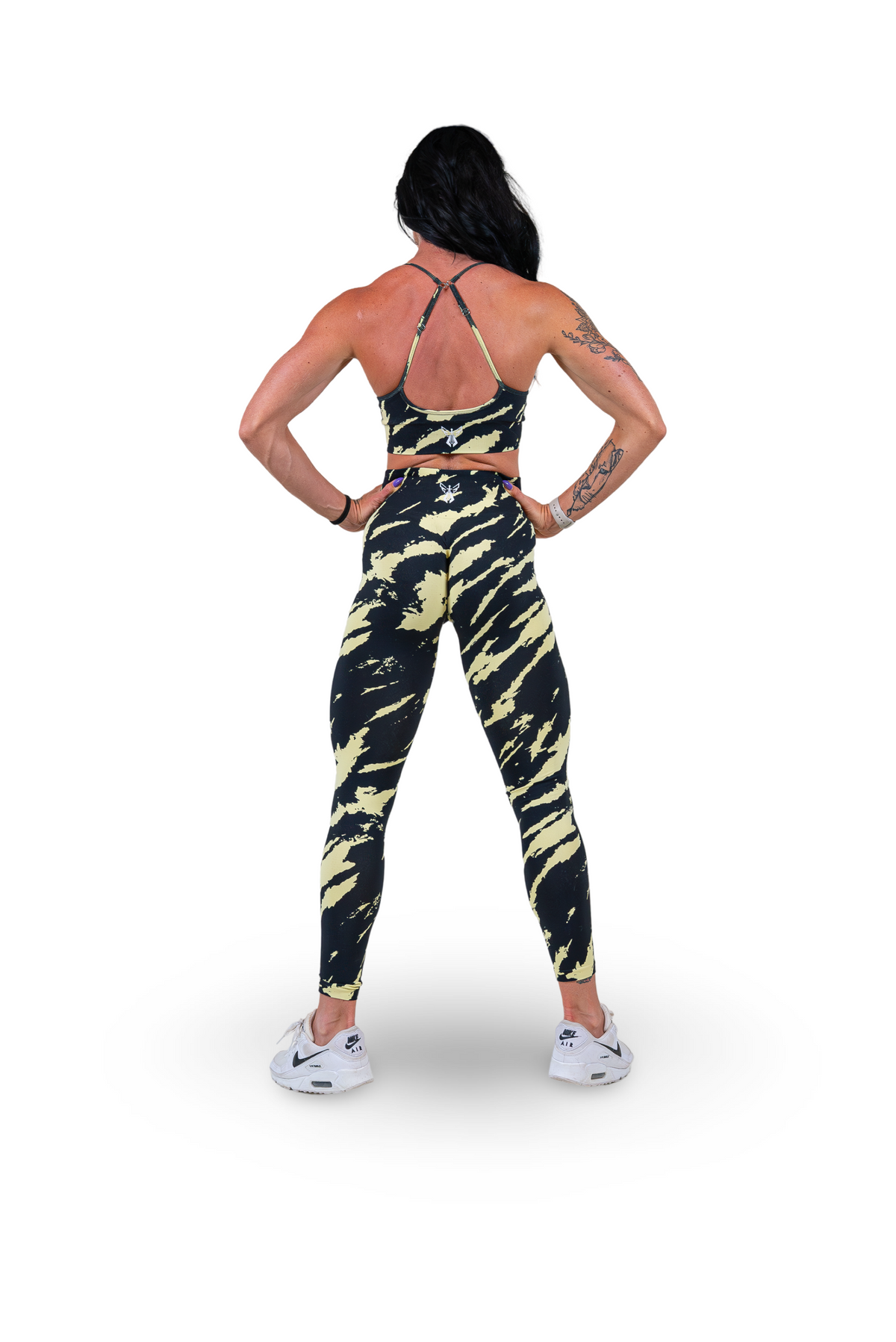 SAFARI SEAMLESS LEGGINGS - BLACK/CANARY YELLOW