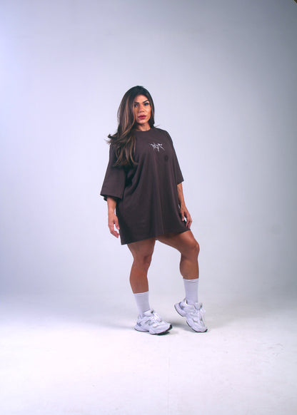 PUSH YOUR LIMITS OVERSIZED TEE - DARK BROWN