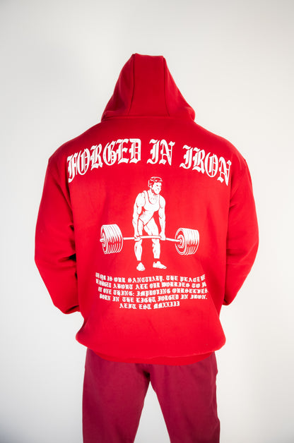FORGED IN IRON HOODIE - CARDINAL