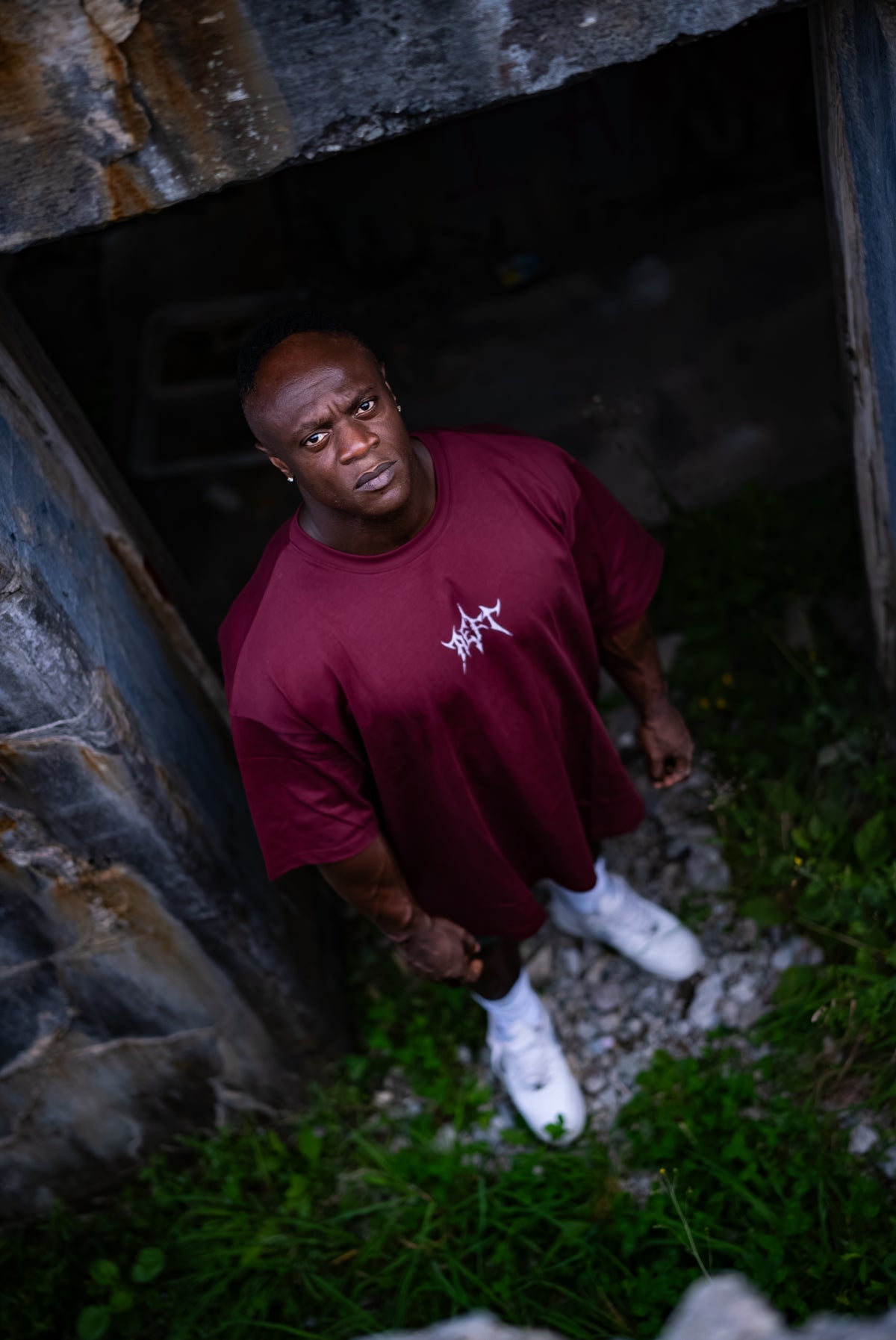 PUSH YOUR LIMITS OVERSIZED TEE - BLACK CHERRY