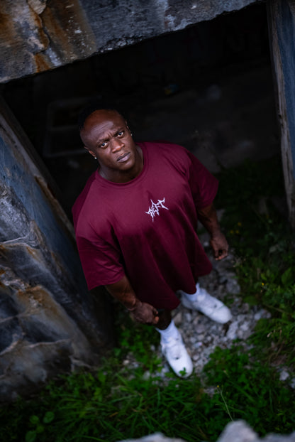 PUSH YOUR LIMITS OVERSIZED TEE - BLACK CHERRY