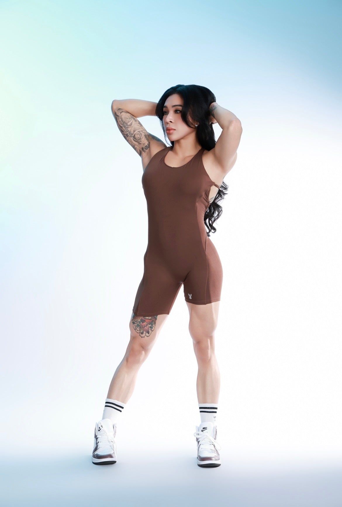 ALLURE BODYSUIT SHORTS - COFFEE BEAN