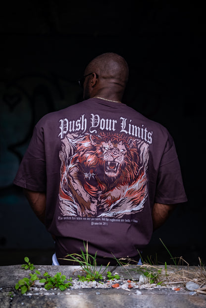 PUSH YOUR LIMITS OVERSIZED TEE - DARK BROWN