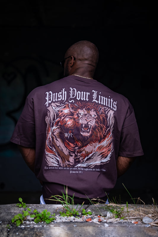 PUSH YOUR LIMITS OVERSIZED TEE - DARK BROWN