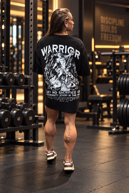 WARRIOR OF GOD OVERSIZED TEE - BLACK