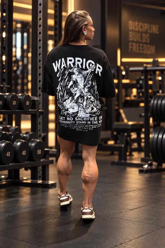 WARRIOR OF GOD OVERSIZED TEE - BLACK