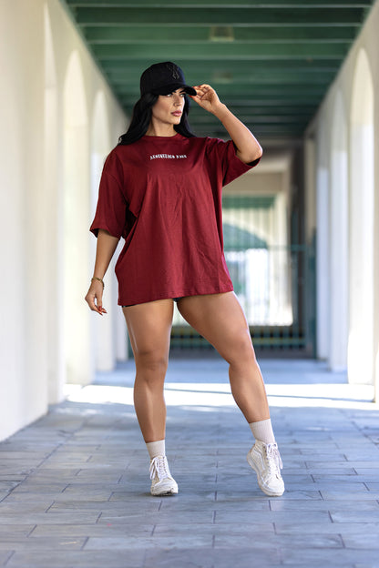 FORGED IN IRON OVERSIZED TEE - SCARLET