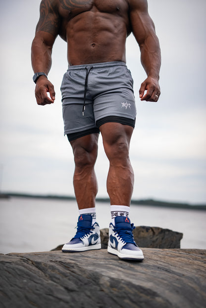 ATHLETIC COMPRESSION SHORTS - ONYX GREY