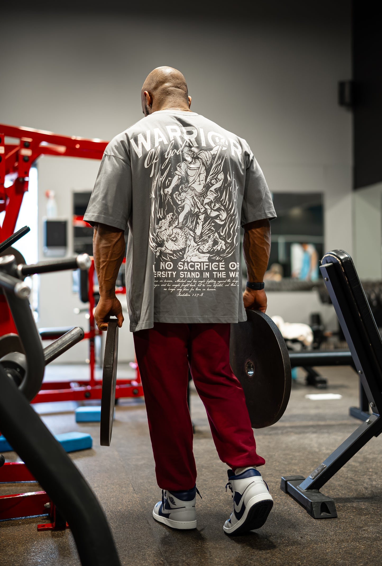WARRIOR OF GOD OVERSIZED TEE - WOLF GREY
