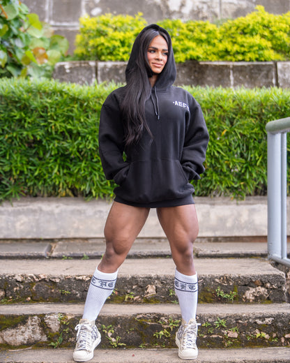 WARRIOR OF GOD OVERSIZED HOODIE - BLACK