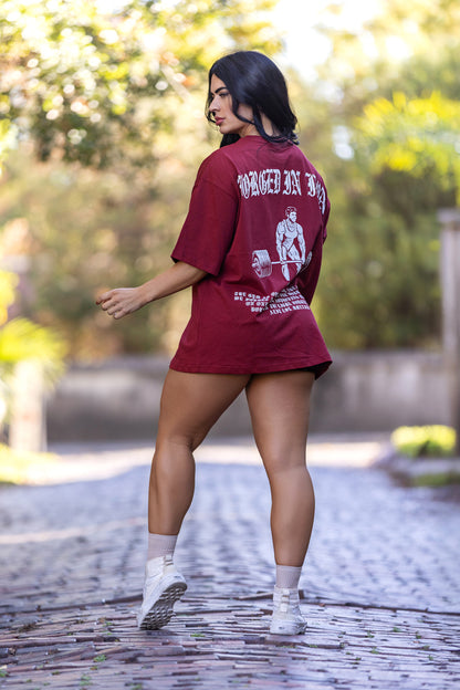 FORGED IN IRON OVERSIZED TEE - SCARLET