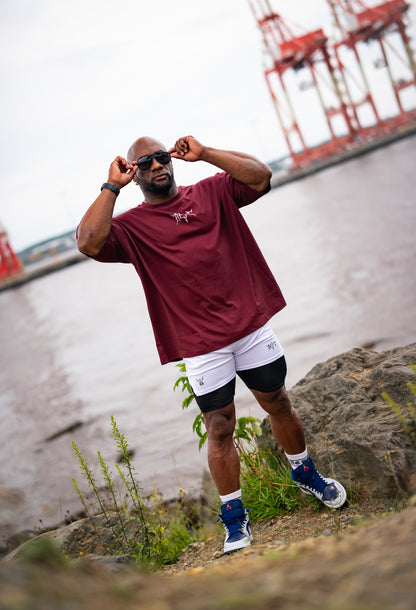 PUSH YOUR LIMITS OVERSIZED TEE - BLACK CHERRY