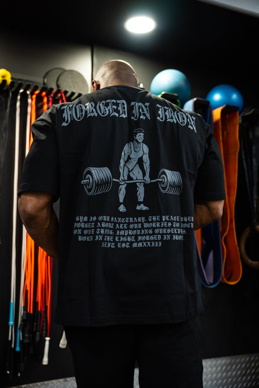 FORGED IN IRON OVERSIZED TEE - BLACK