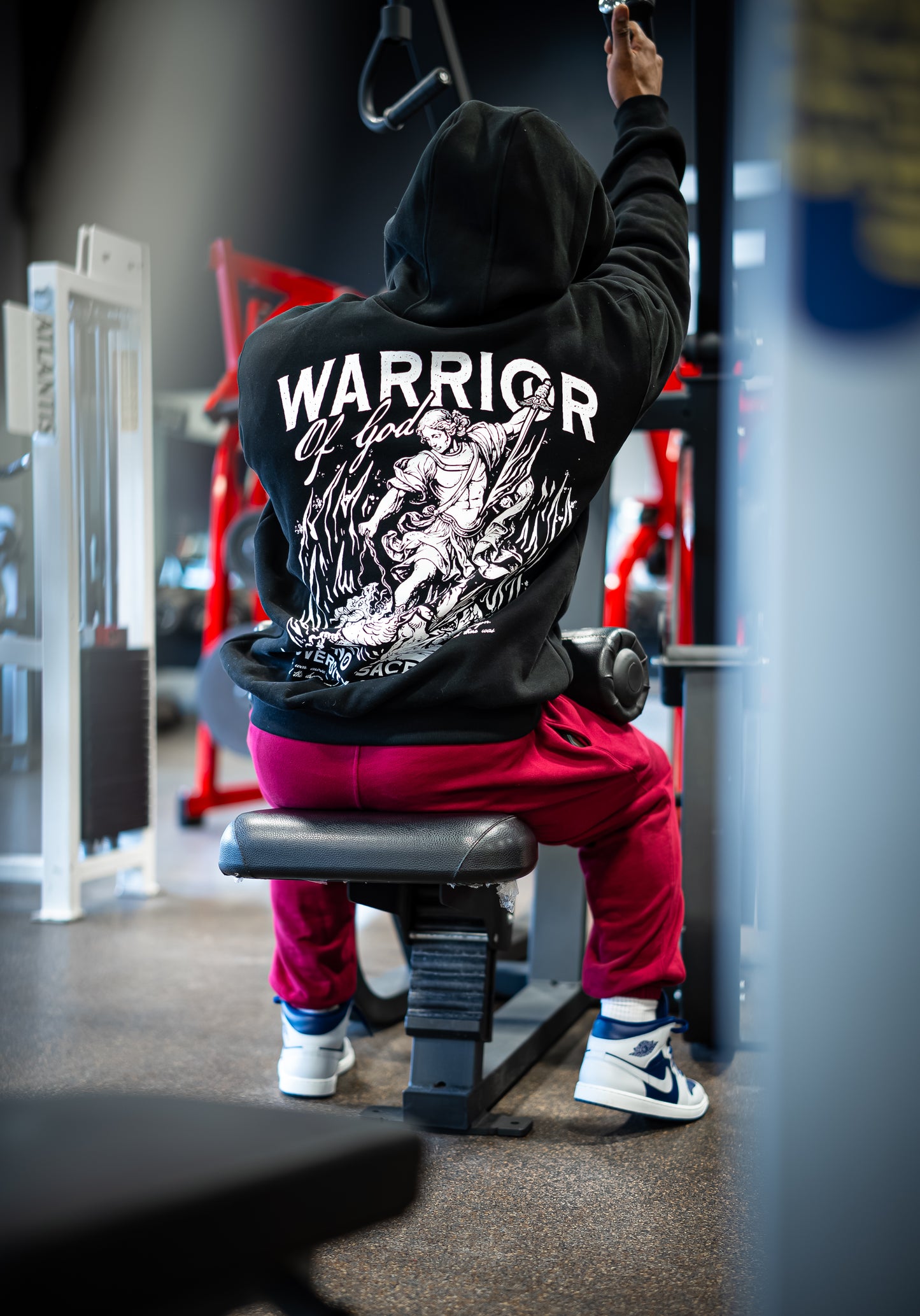 WARRIOR OF GOD OVERSIZED HOODIE - BLACK