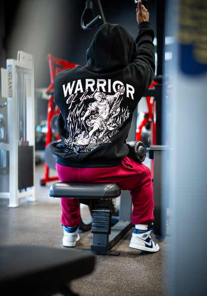 WARRIOR OF GOD OVERSIZED HOODIE - BLACK