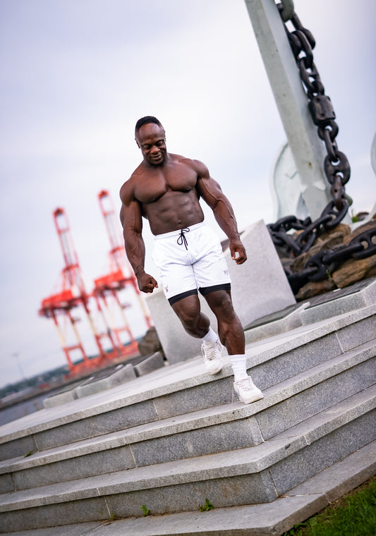 ATHLETIC COMPRESSION SHORTS - WHITE