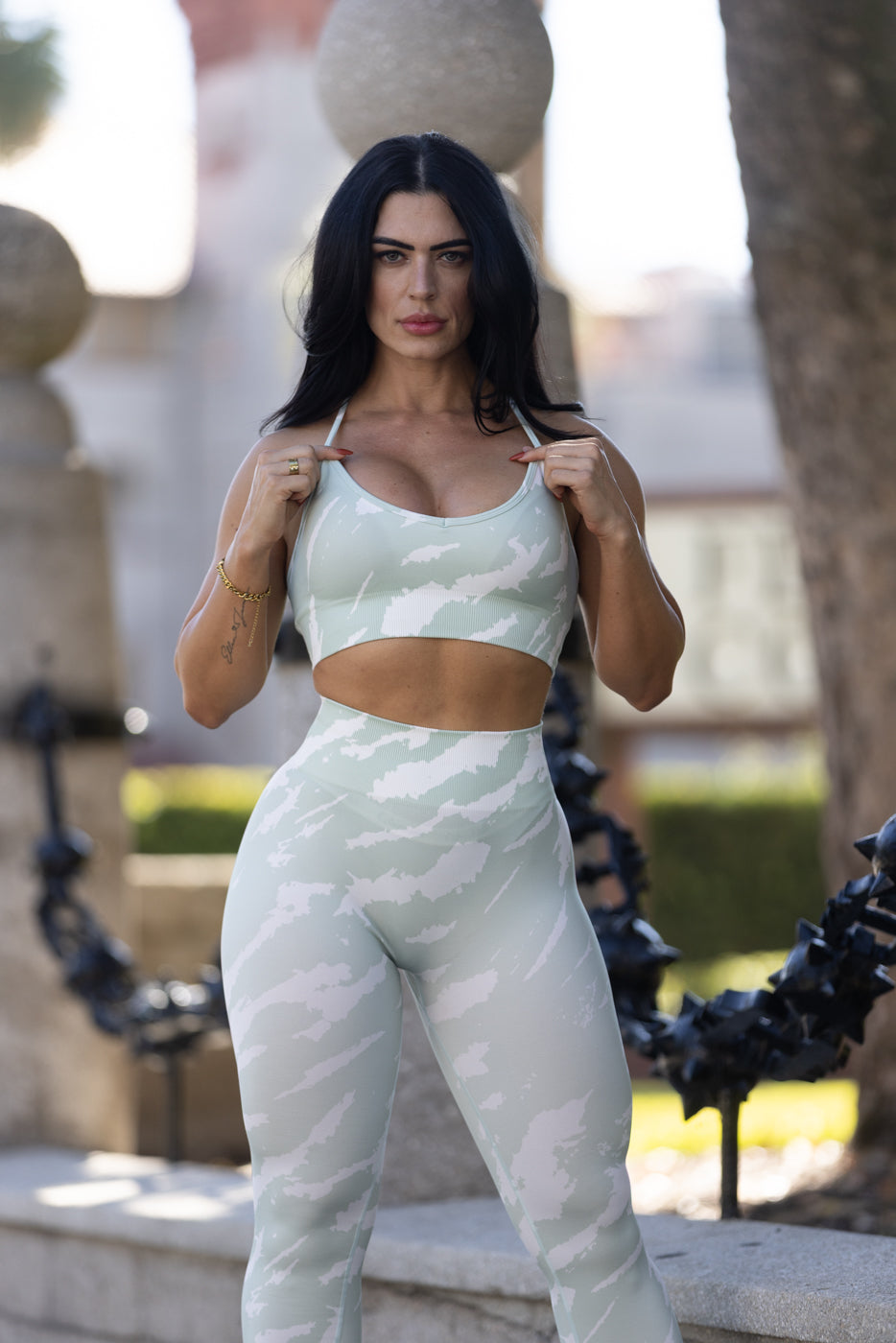 SAFARI SEAMLESS BRA - MINT/IVORY