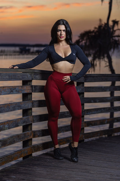 EXPAND SEAMLESS LEGGINGS - WINE