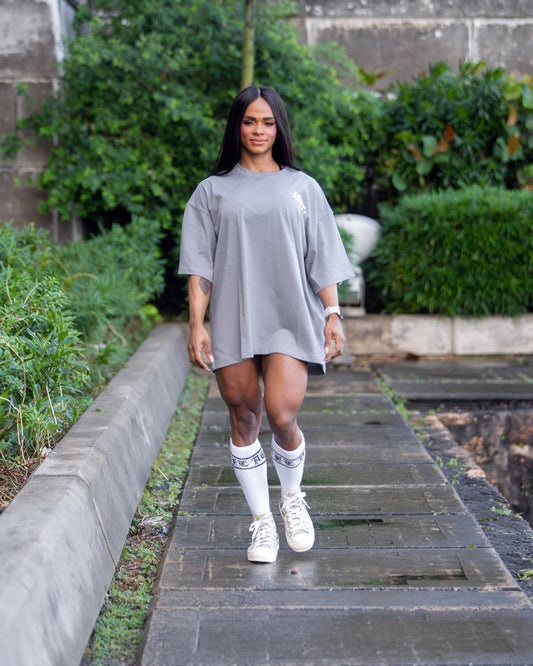 WARRIOR OF GOD OVERSIZED TEE - WOLF GREY