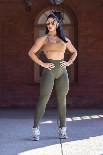 EXPAND SEAMLESS LEGGINGS - OLIVE