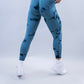 EVOLVE CROSSOVER SCRUNCH LEGGINGS - OCEAN TIE DYE