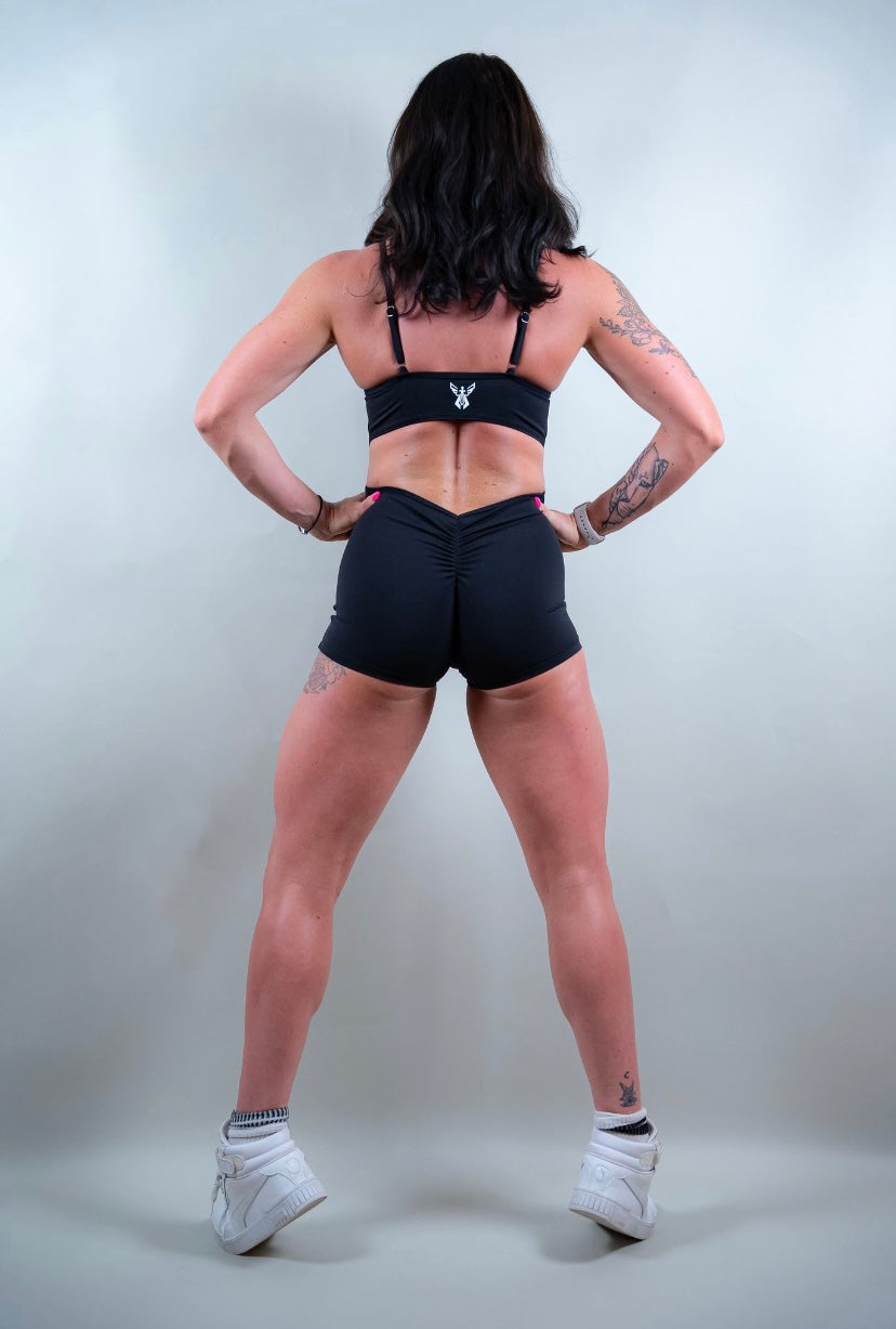 ELECTRA BODYSUIT SHORTS - BLACK