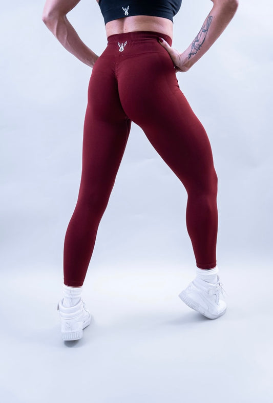 EXPAND SEAMLESS LEGGINGS - BURGUNDY