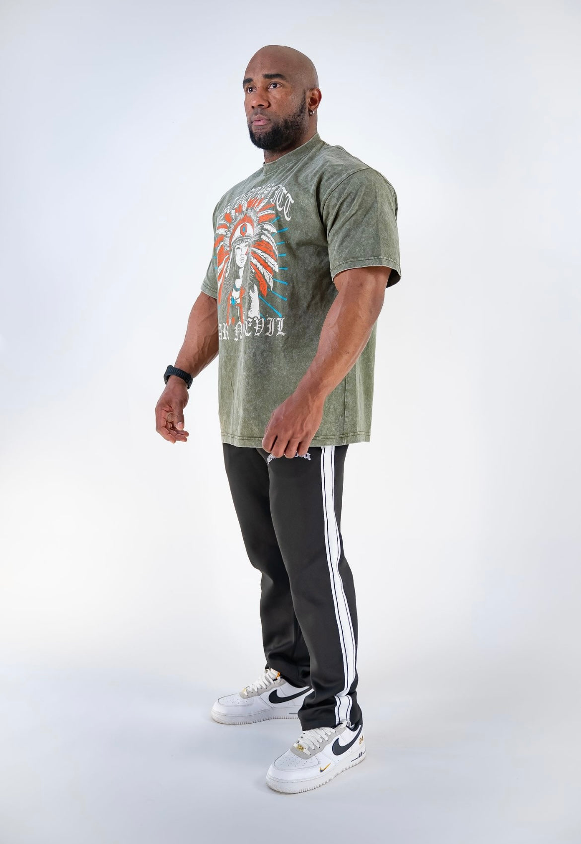 FEAR NO EVIL OVERSIZED TEE - DARK OLIVE