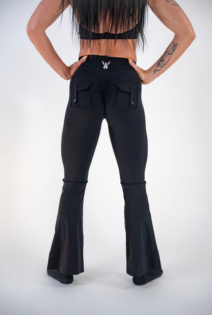 AURORA FLARE LEGGINGS - BLACK