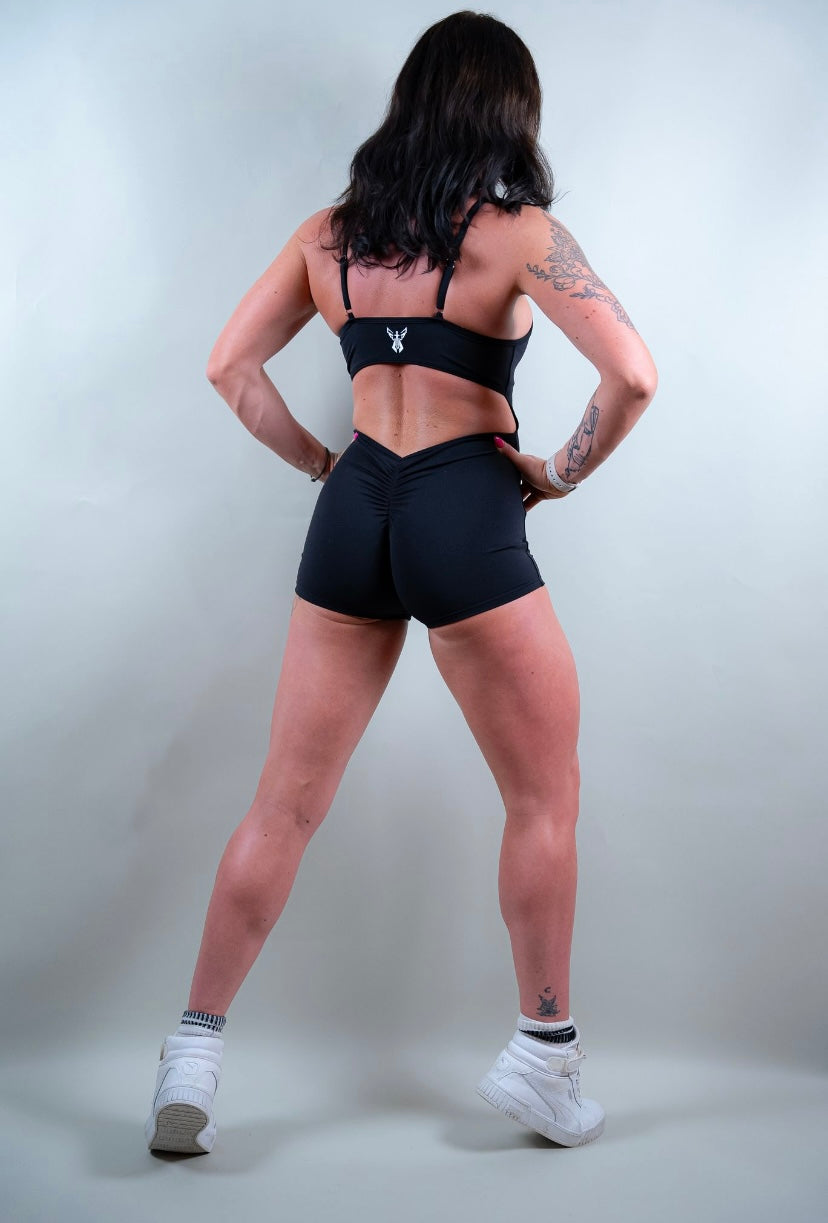 ELECTRA BODYSUIT SHORTS - BLACK