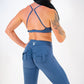 AURORA FLARE LEGGINGS - TWILIGHT BLUE