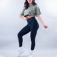 ELEVATE CROP TEE - LIGHT OLIVE