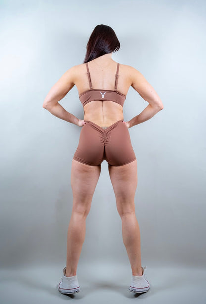 ELECTRA BODYSUIT SHORTS - COFFEE