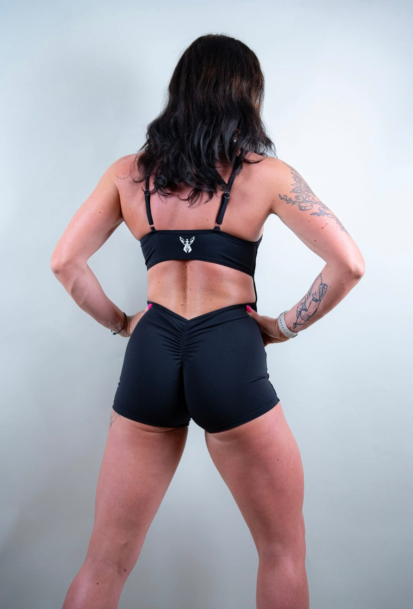 ELECTRA BODYSUIT SHORTS - BLACK