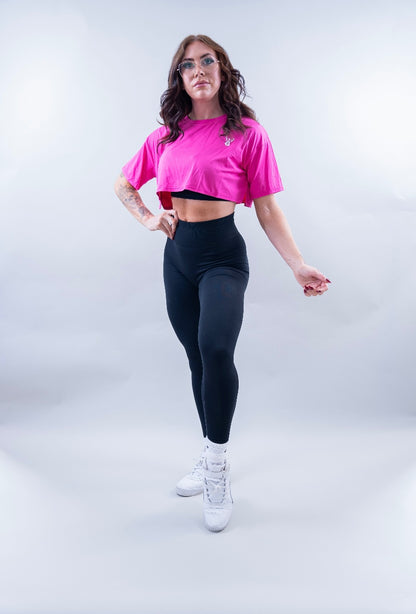 ELEVATE CROP TEE - FUCHSIA