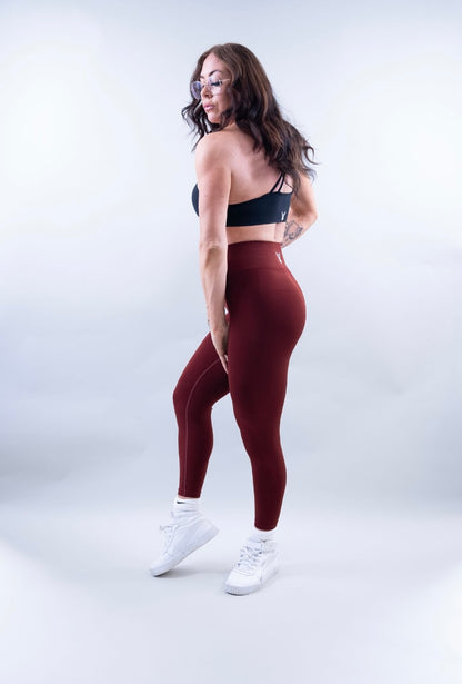 EXPAND SEAMLESS LEGGINGS - BURGUNDY