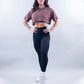 ELEVATE CROP TEE - TUSCAN BROWN
