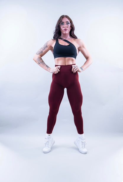 EXPAND SEAMLESS LEGGINGS - BURGUNDY