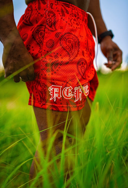 AEFT MESH SHORTS - CAJUN RED BANDANA
