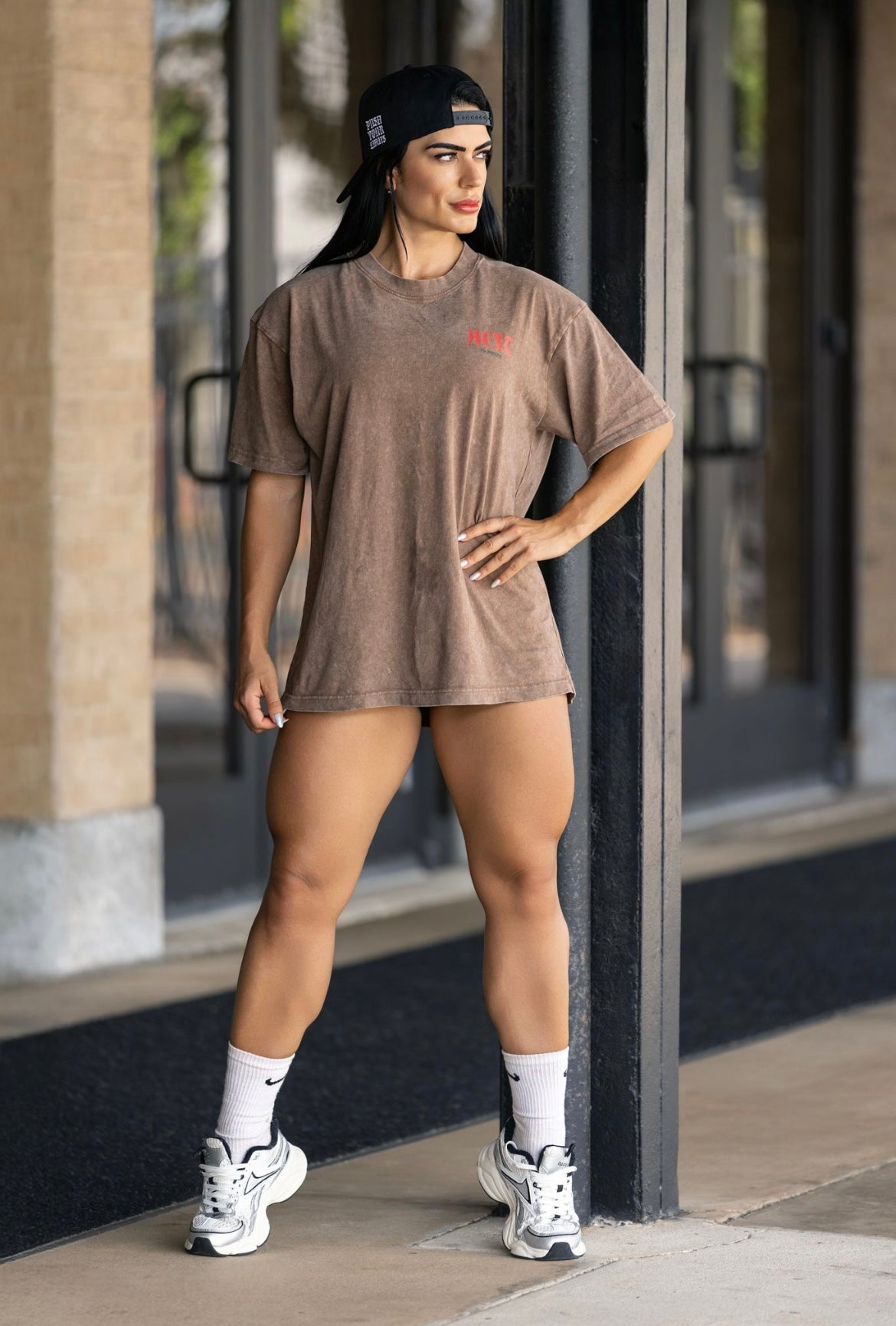 WARRIOR MENTALITY OVERSIZED TEE - HAZELNUT BROWN