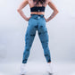 EVOLVE CROSSOVER SCRUNCH LEGGINGS - OCEAN TIE DYE