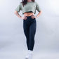 ELEVATE CROP TEE - LIGHT OLIVE