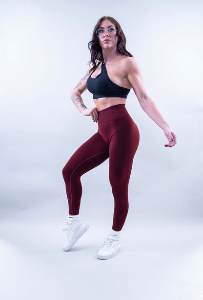 EXPAND SEAMLESS LEGGINGS - BURGUNDY