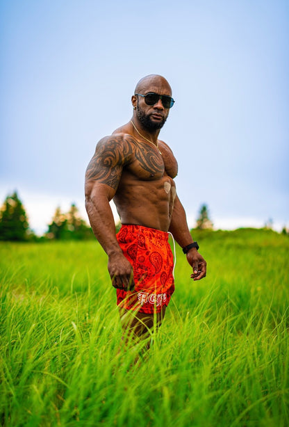 AEFT MESH SHORTS - CAJUN RED BANDANA