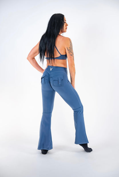 AURORA FLARE LEGGINGS - TWILIGHT BLUE