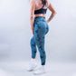 EVOLVE CROSSOVER SCRUNCH LEGGINGS - OCEAN TIE DYE